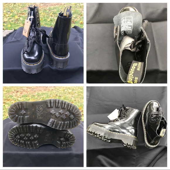 NWT Dr.Martens Molly Quad Platform Lace-Up Boots in Black Buttero Leather *HP* - Picture 16 of 16